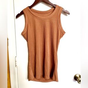 Sleek Women's Ribbed Tank Top in Camel